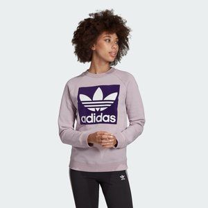 adidas Purple Trefoil Logo Sweatshirt Size Medium